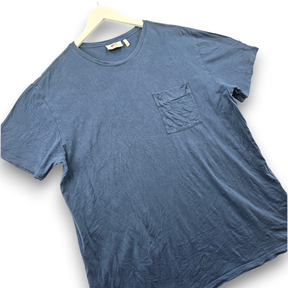 Fjallraven Ovik T-shirt M Mens XXL Blue Cotton Short Sleeve Pocket Tee Logo